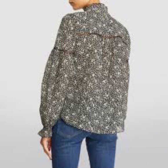 ME+EM Silk/Cotton Abstract Print Blouse - Picture 13 of 13